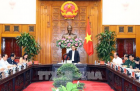 Thủ tướng Nguyễn Xuân Phúc làm việc với lãnh đạo chủ chốt tỉnh An Giang. Ảnh: Thống Nhất/TTXVN